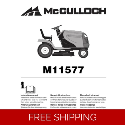 McCULLOCH RIDE ON MOWERS NO5 4 SEE COVER FOR MODELS